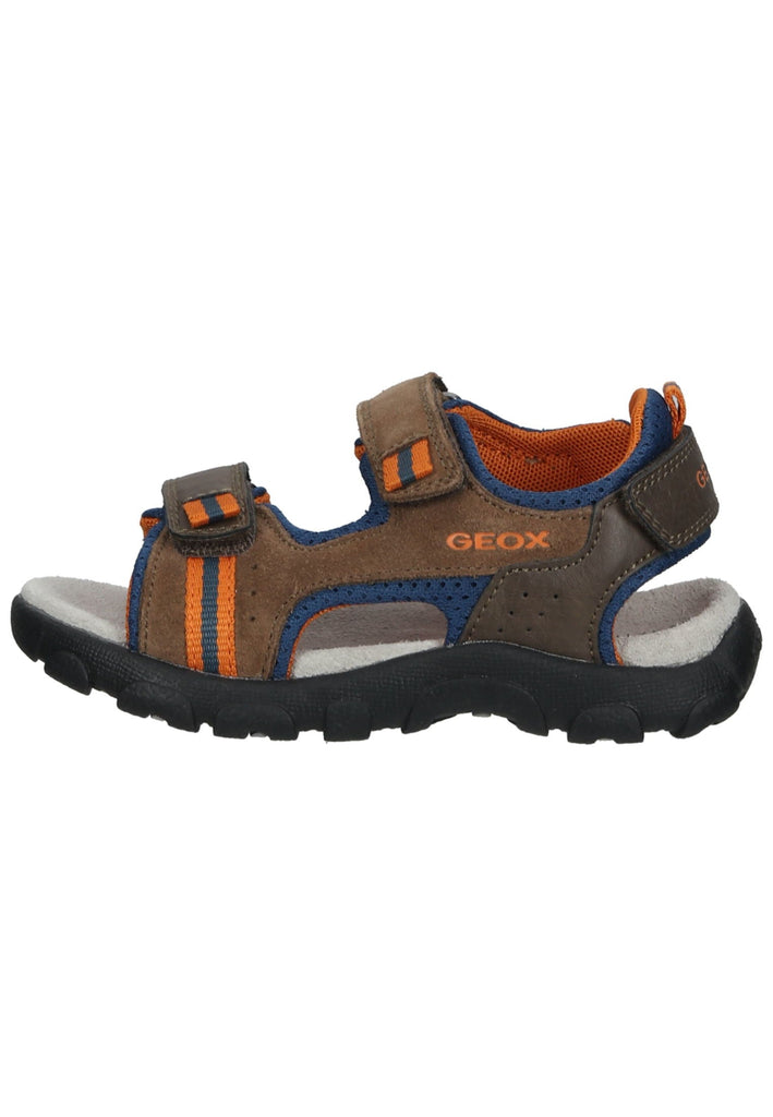 Geox Sandalen Leder/Textil Braun/Blau - surf4shoes