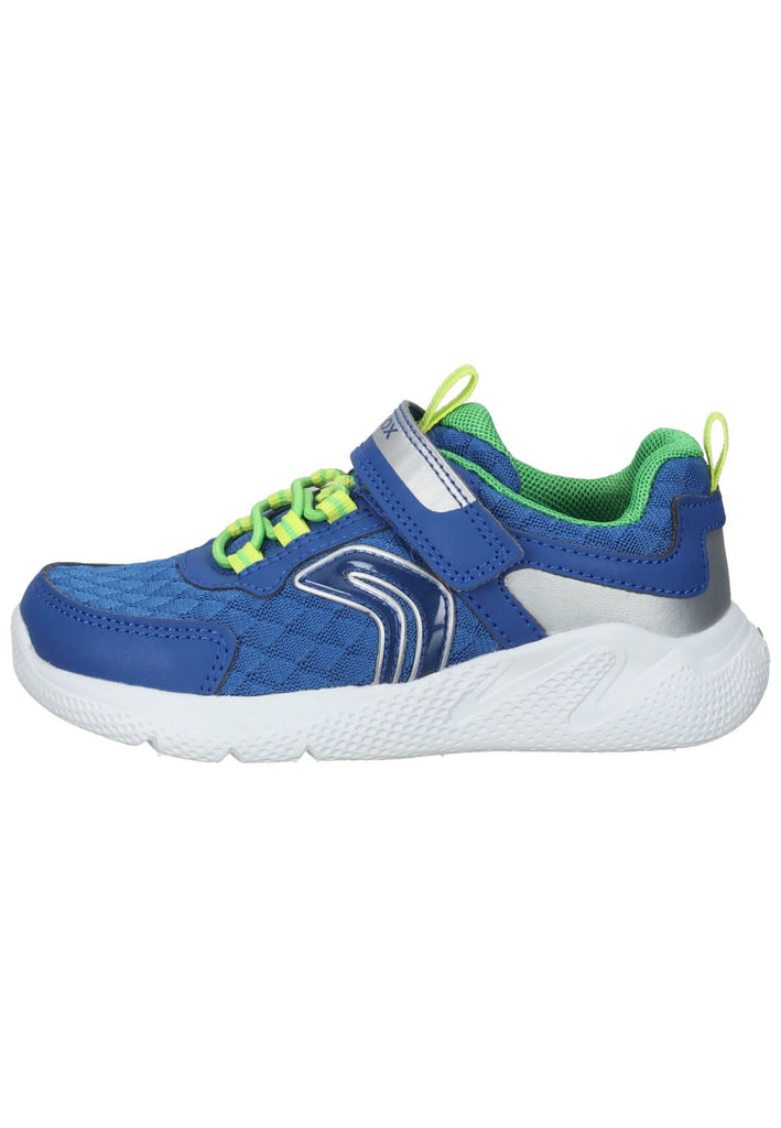 Geox Sneaker Lederimitat/Mesh Blau/Lime - surf4shoes