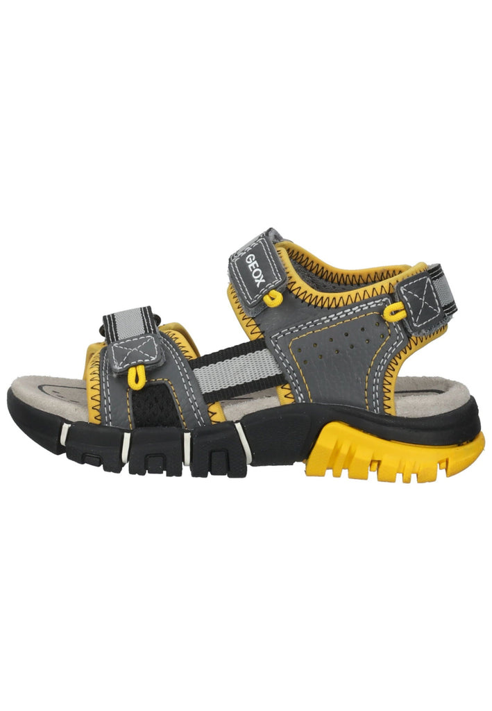 Geox Sandalen Lederimitat/Mesh Grau/Gelb - surf4shoes