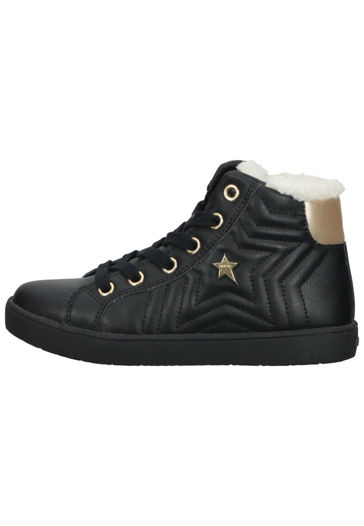 Geox Sneaker Lederimitat Schwarz/Gold Warmfutter - surf4shoes