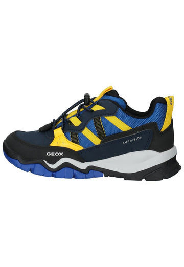 Geox Sneaker Lederimitat/Textil Blau/Gelb - surf4shoes