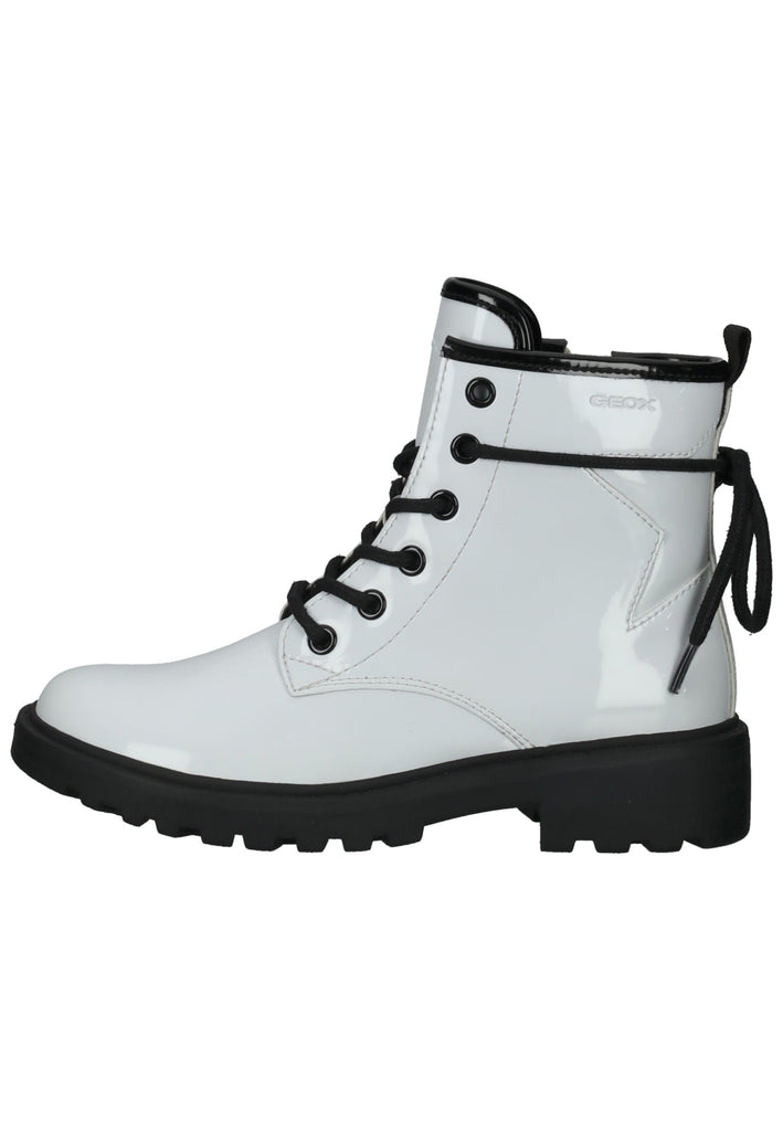 Geox Stiefelette Lederimitat Weiß/Schwarz - surf4shoes