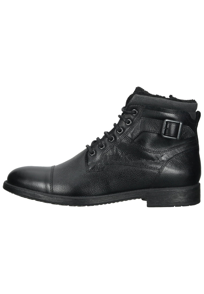 Geox Stiefelette Leder/Textil Schwarz - surf4shoes