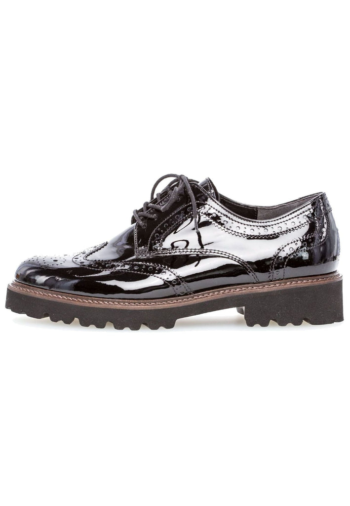 Gabor Halbschuhe Nappaleder Schwarz Lack - surf4shoes