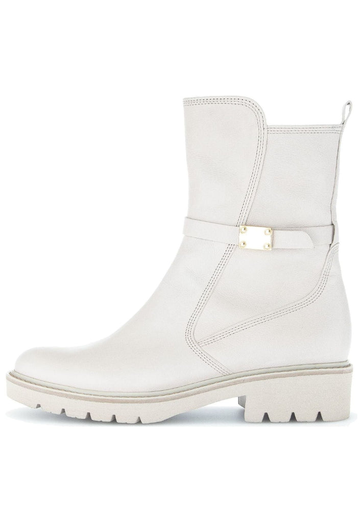 Gabor Stiefelette Glattleder Weiß - surf4shoes