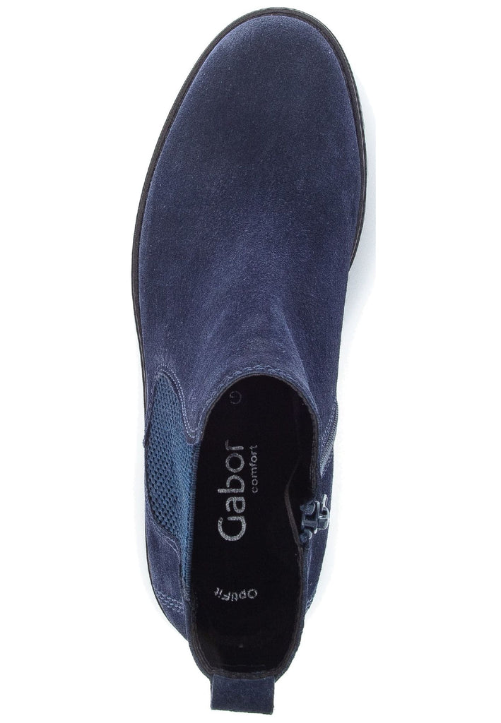 Gabor Stiefelette Veloursleder/Textil Marine - surf4shoes