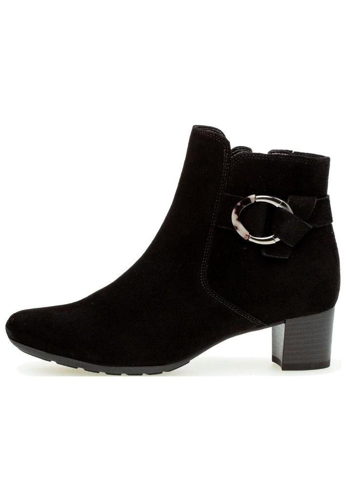 Gabor Stiefelette Veloursleder Schwarz - surf4shoes