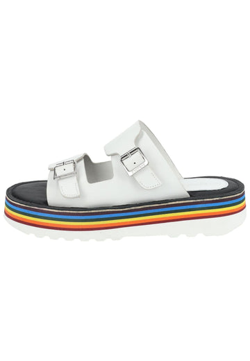 Kickers Pantoletten Leder Weiß Kombi - surf4shoes