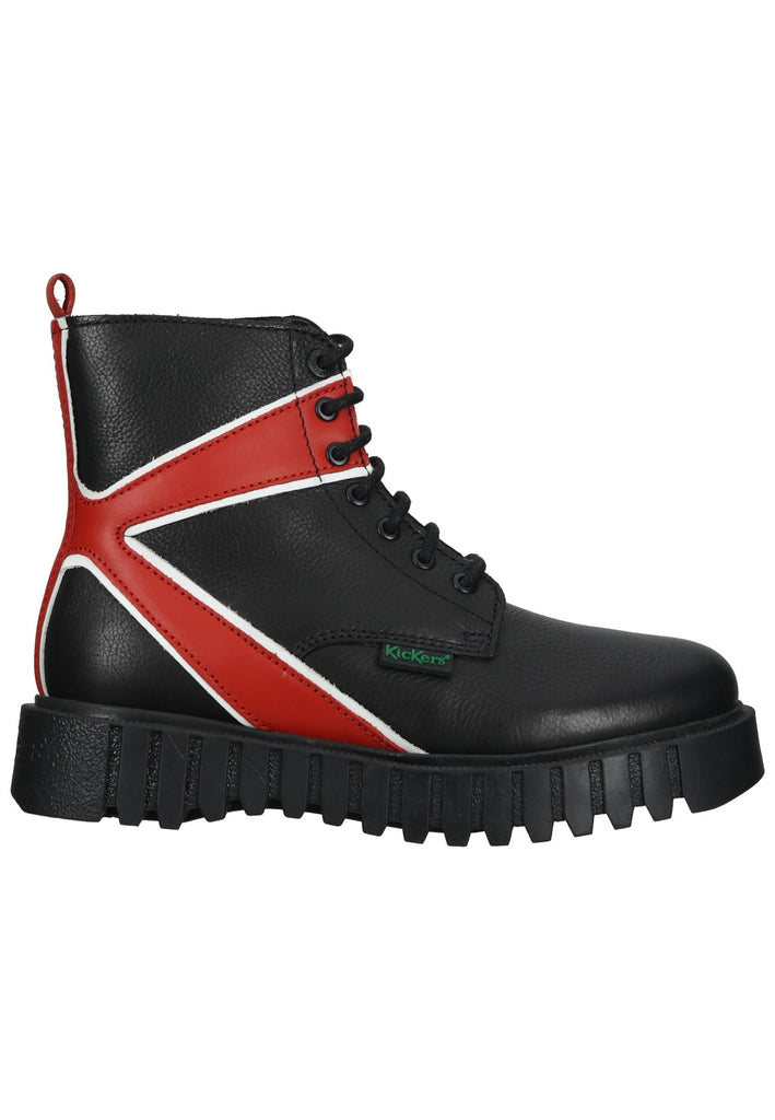 Kickers Stiefelette Leder Schwarz/Rot - surf4shoes