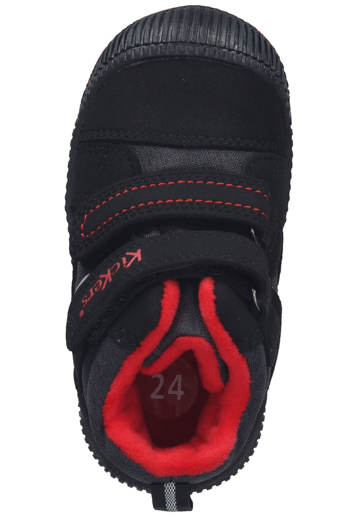 Kickers Stiefelette Lederimitat Schwarz/Rot - surf4shoes