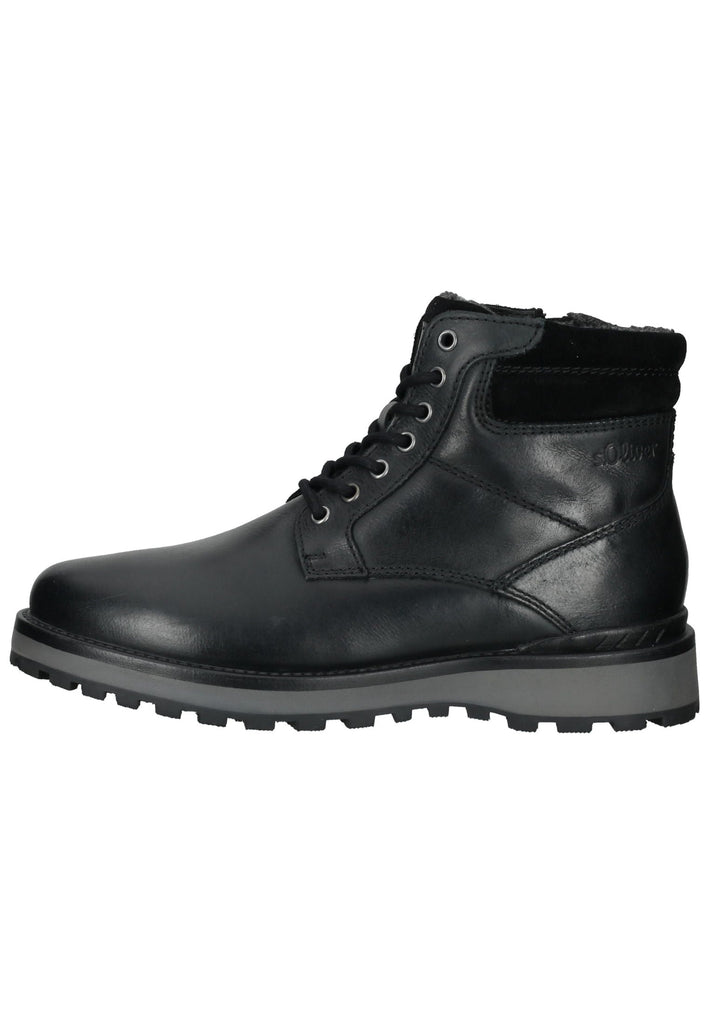 s.Oliver Stiefelette Leder Schwarz Warmfutter - surf4shoes