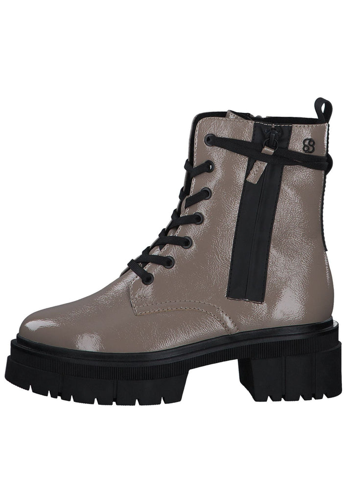 s.Oliver Stiefelette Lederimitat Braun Lack - surf4shoes