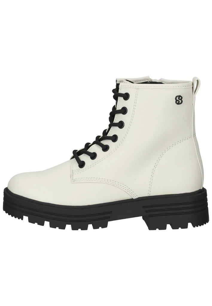 s.Oliver Stiefelette Lederimitat Weiß - surf4shoes