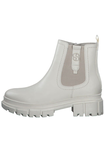 s.Oliver Stiefelette Lederimitat/Textil Cream - surf4shoes
