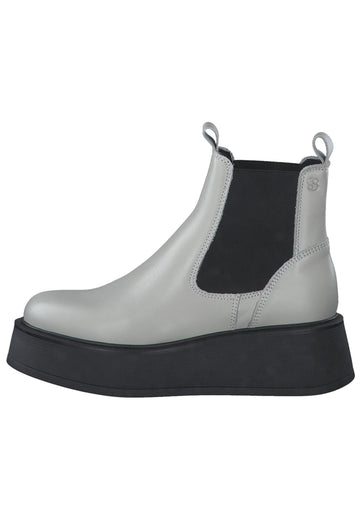 s.Oliver Stiefelette Leder Hellgrau - surf4shoes