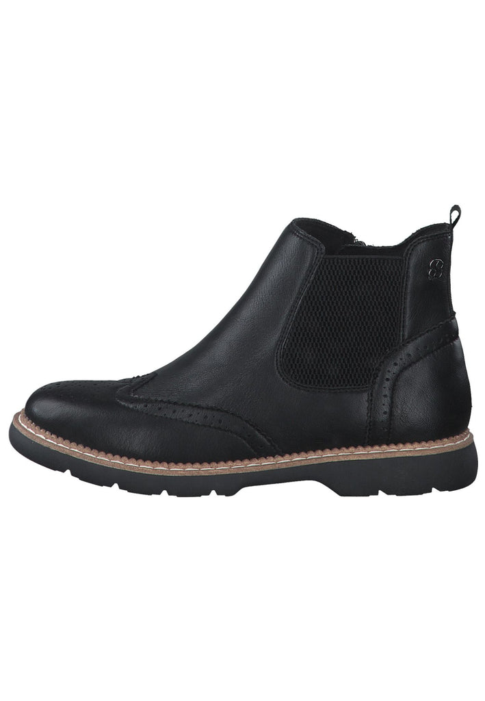 s.Oliver Stiefelette Lederimitat/Textil Schwarz - surf4shoes