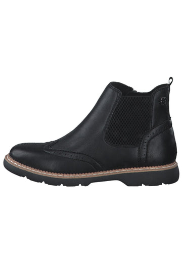 s.Oliver Stiefelette Lederimitat/Textil Schwarz - surf4shoes
