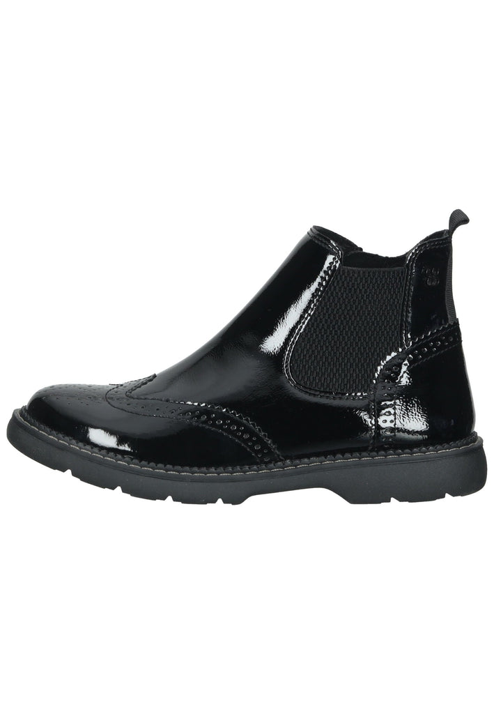 s.Oliver Stiefelette Lederimitat/Textil Schwarz Lack - surf4shoes