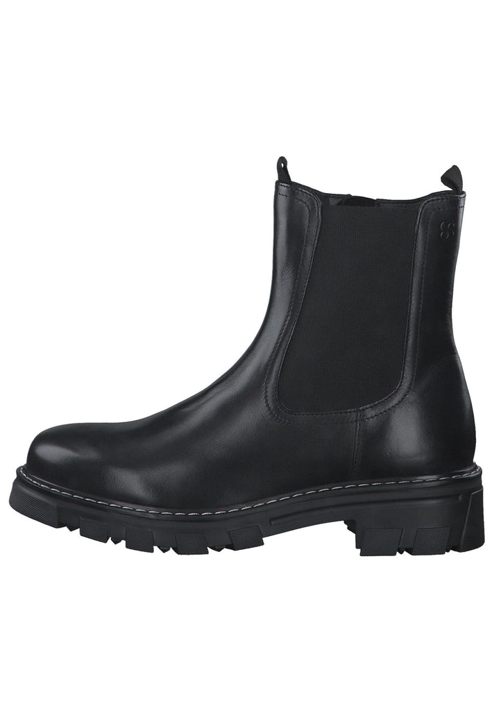 s.Oliver Stiefelette Leder/Textil Schwarz - surf4shoes
