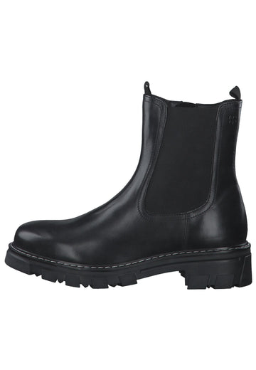 s.Oliver Stiefelette Leder/Textil Schwarz - surf4shoes