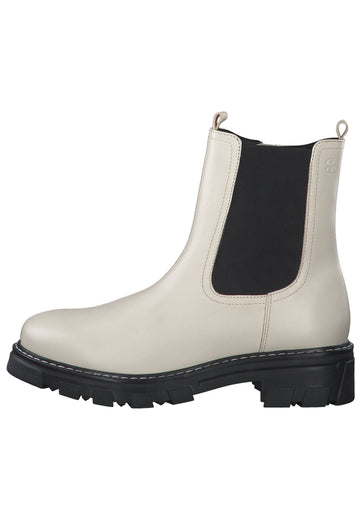 s.Oliver Stiefelette Leder/Textil Weiß - surf4shoes