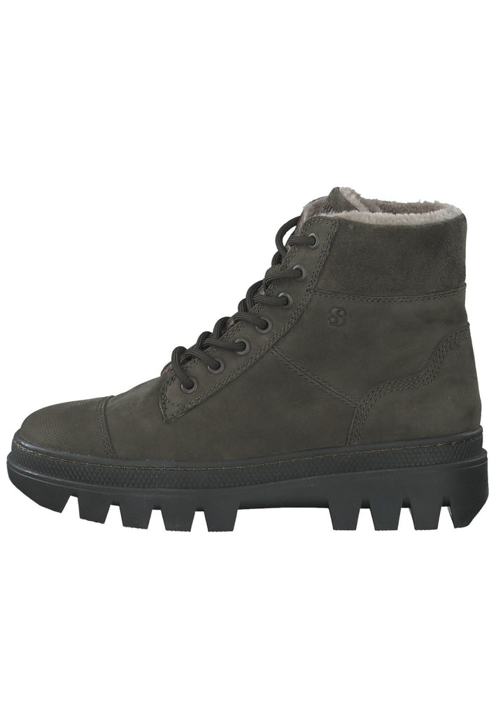 s.Oliver Stiefelette Veloursleder Khaki Warmfutter - surf4shoes