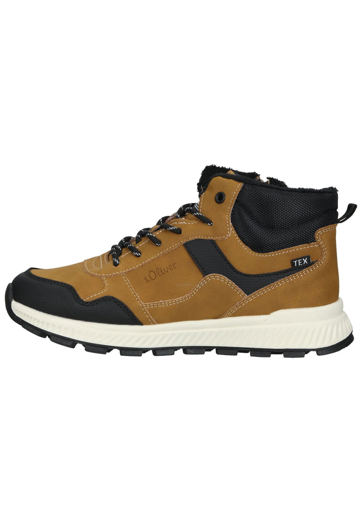 s.Oliver Stiefelette Lederimitat/Textil Camel - surf4shoes