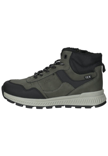 s.Oliver Stiefelette Lederimitat/Textil Khaki Warmfutter - surf4shoes