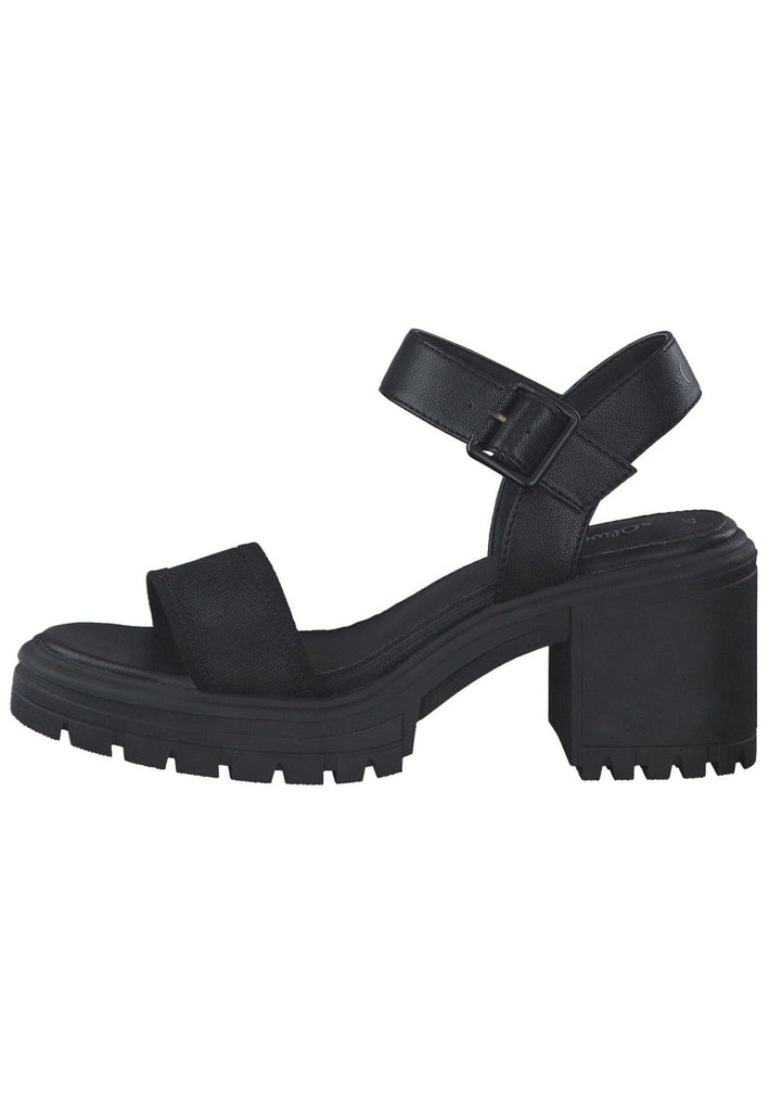 s.Oliver Sandalen Lederimitat Schwarz - surf4shoes