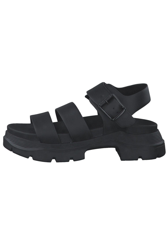 s.Oliver Sandalen Lederimitat Schwarz - surf4shoes