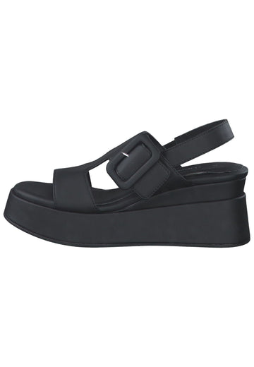 s.Oliver Sandalen Lederimitat/Textil Schwarz - surf4shoes