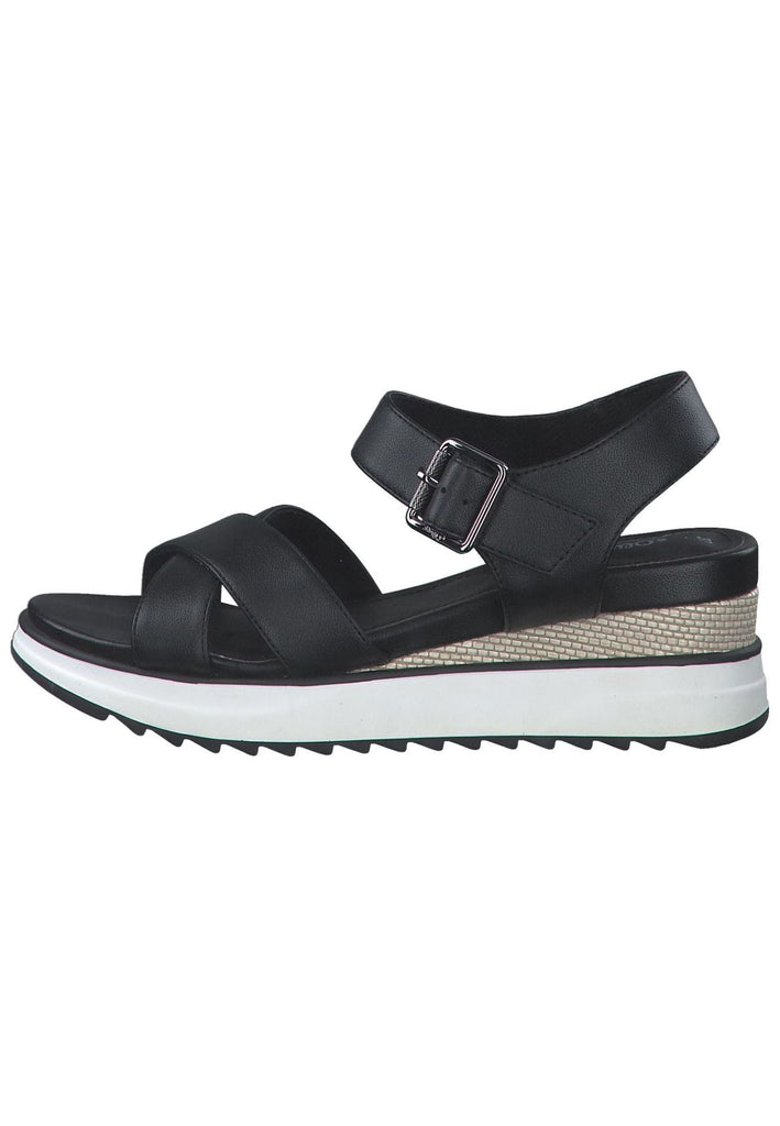 s.Oliver Sandalen Lederimitat Schwarz - surf4shoes