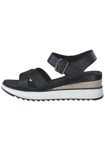 s.Oliver Sandalen Lederimitat Schwarz - surf4shoes
