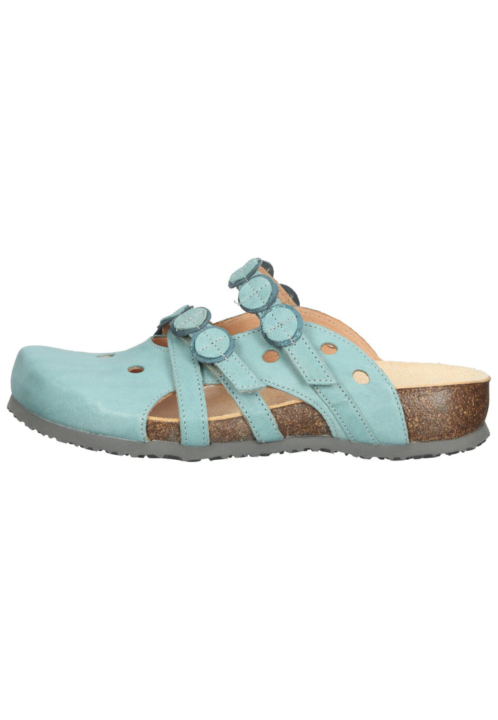 Think! Pantoletten Leder Blau - surf4shoes