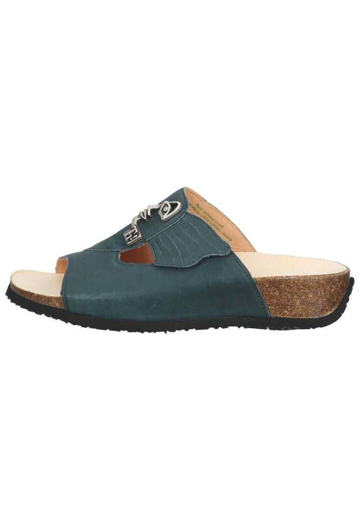 Think! Pantoletten Leder Petrol - surf4shoes