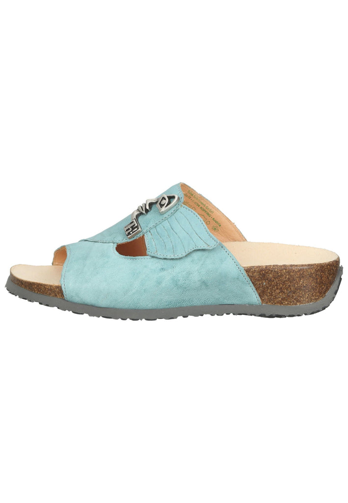 Think! Pantoletten Leder Blau - surf4shoes
