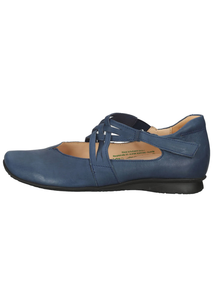 Think! Ballerinas Leder Blau - surf4shoes
