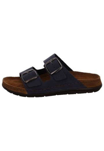 Rohde Pantoletten Leder Dunkelblau - surf4shoes