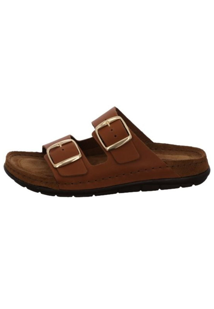 Rohde Pantoletten Leder Braun - surf4shoes