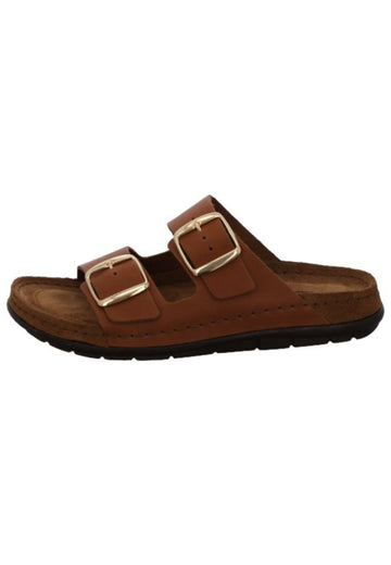 Rohde Pantoletten Leder Braun - surf4shoes