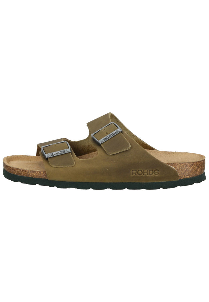 Rohde Hausschuhe Leder Olive - surf4shoes