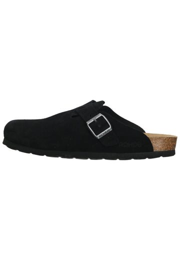 Rohde Hausschuhe Veloursleder Schwarz - surf4shoes