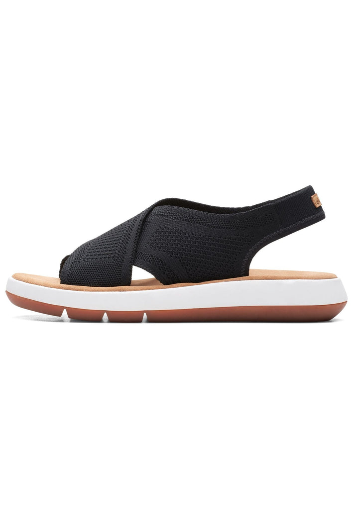 Clarks Sandalen Lederimitat/Textil Schwarz - surf4shoes