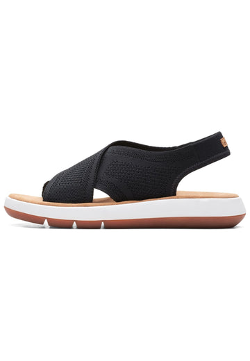 Clarks Sandalen Lederimitat/Textil Schwarz - surf4shoes