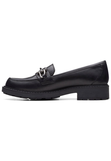 Clarks Slipper Leder Schwarz - surf4shoes