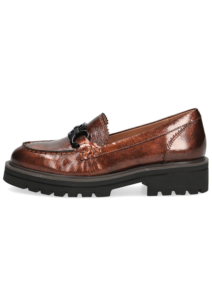 Caprice Slipper Leder Braun Lack - surf4shoes