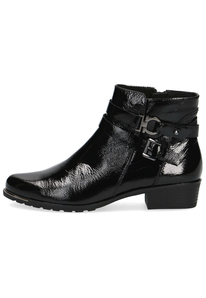 Caprice Stiefelette Leder Schwarz Lack - surf4shoes