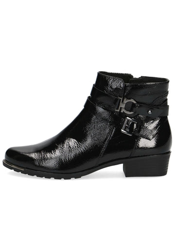 Caprice Stiefelette Leder Schwarz Lack - surf4shoes