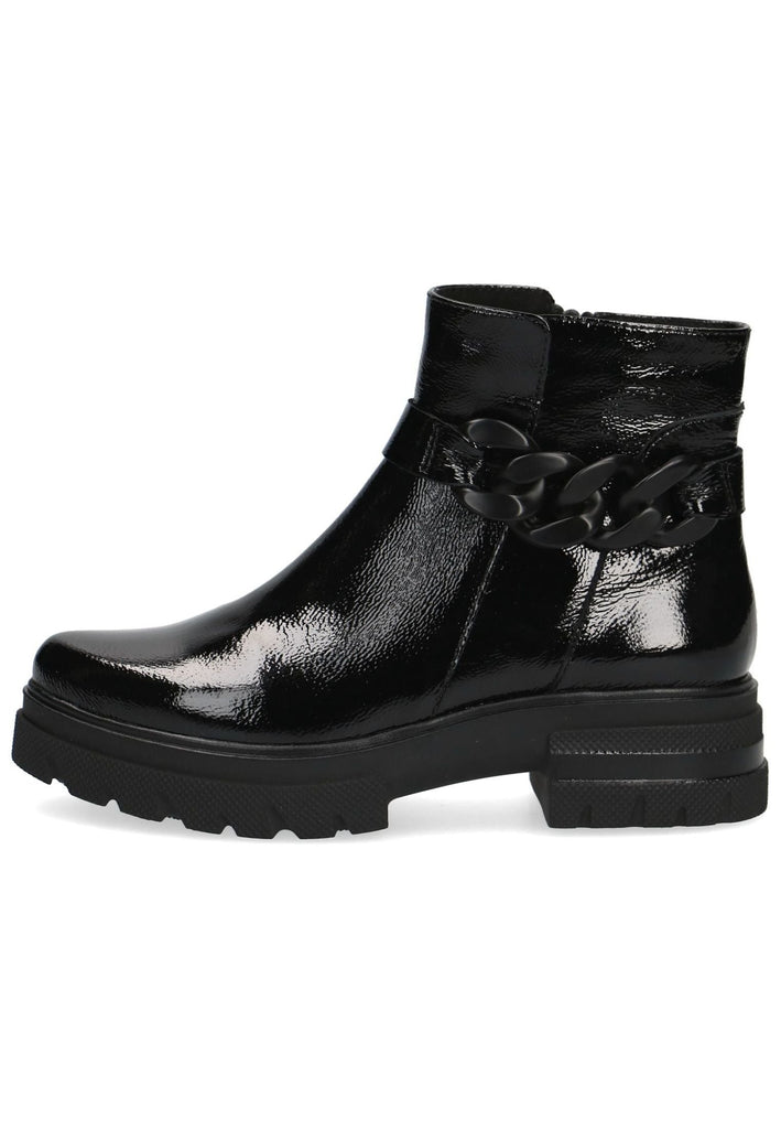 Caprice Stiefelette Leder Schwarz Lack - surf4shoes