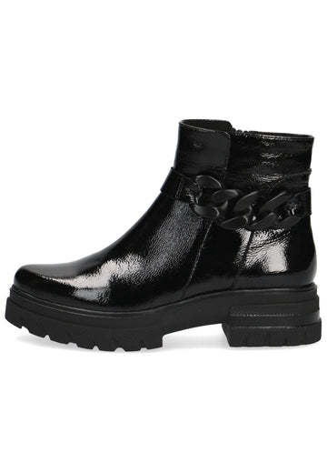 Caprice Stiefelette Leder Schwarz Lack - surf4shoes